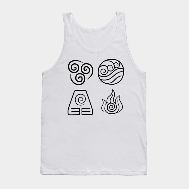 Elemental Symbols Tank Top by Trendy Tshirts